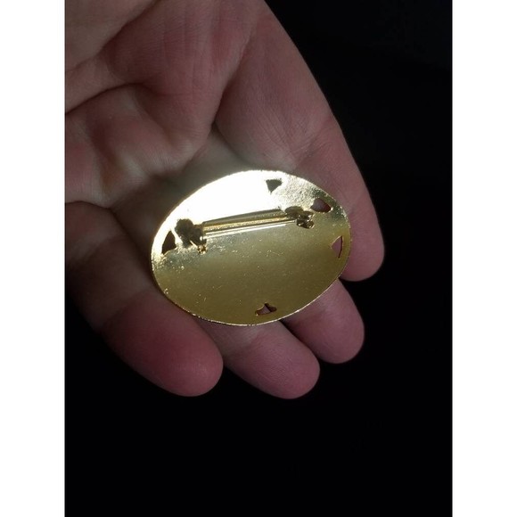 Large Vintage Cloisonne Floral Cutout Brooch - Picture 10 of 10